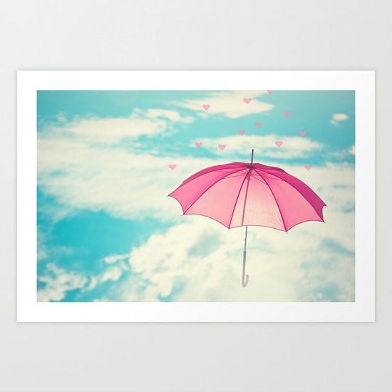 Raining Hearts Art Print