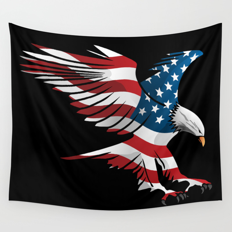 Patriotic Eagle Rockets Red Glare American Flag Satin Chrome Metal Money Clip 