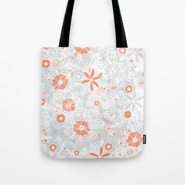 Orange Floral Tote Bag