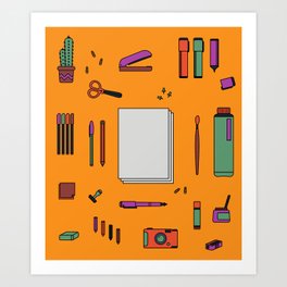 Create Art Print | Art, Cactus, Drawing, Pencil, Tools, Supplies, Office, Color, Graphicdesign, Creativity 
