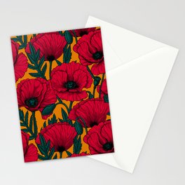 Red poppy garden    Stationery Cards