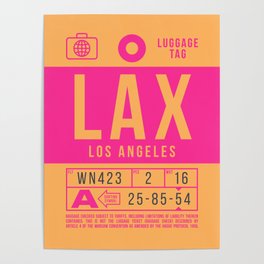 Luggage Tag B - LAX Los Angeles USA Poster