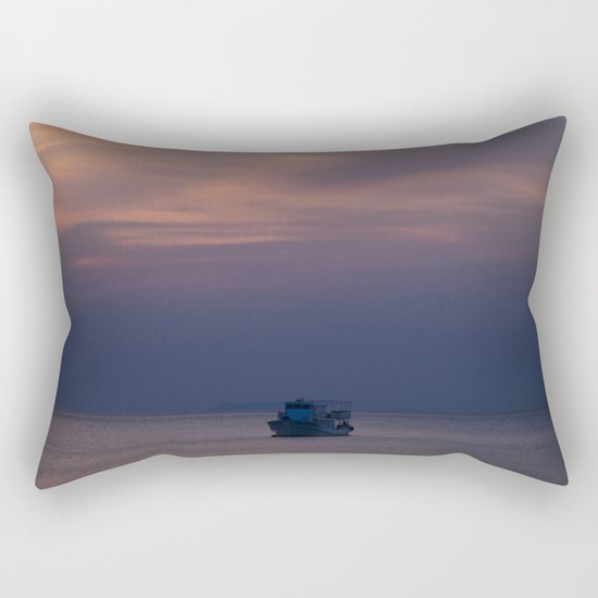 Boat at sunset Rectangular Pillow