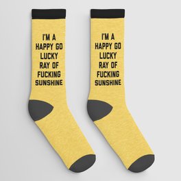 Happy Go Lucky Ray Of Sunshine Funny Rude Quote Socks
