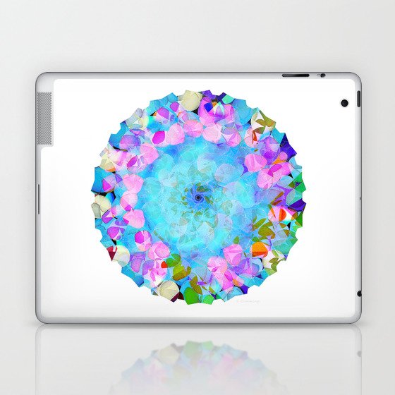 Delicate Rose Petal Mandala Art by Sharon Cummings Laptop & iPad Skin