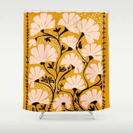 Ever blooming good vibes mustard yellow Shower Curtain