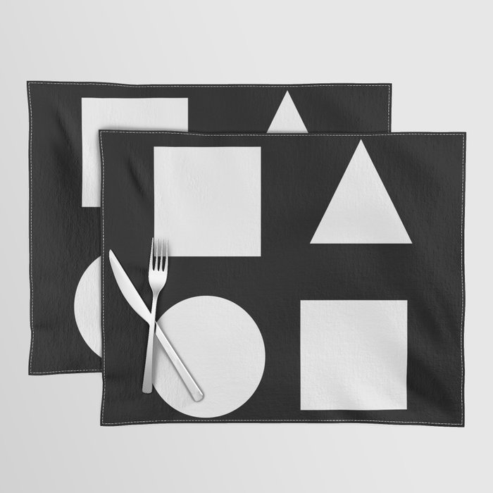 Minimal Shapes White Placemat by Caitlin Workman Society6