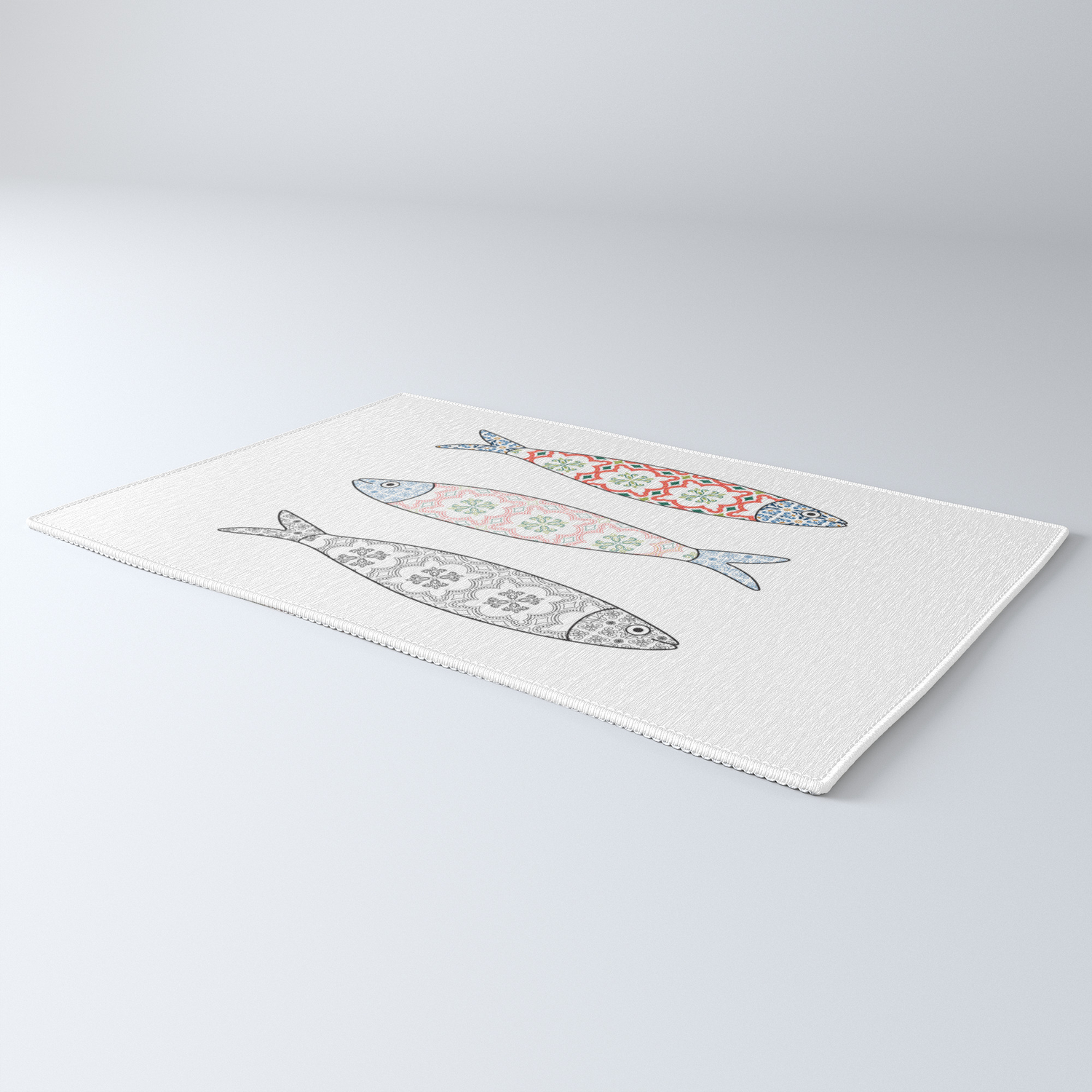 Traditional Portuguese Icon Colored Sardines With Typical Portuguese Tiles Patterns Vector Illustr Rug By Anamarques0 Society6