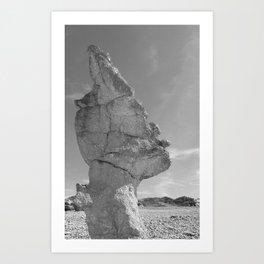SHAPE OF A FACE B&W Art Print | Photo, Face, Silurianperiod, Rock, Black and White, Nature, Digital 