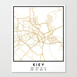 KIEV UKRAINE CITY STREET MAP ART Canvas Print