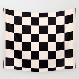 Black and white chess board pattern  Wall Tapestry