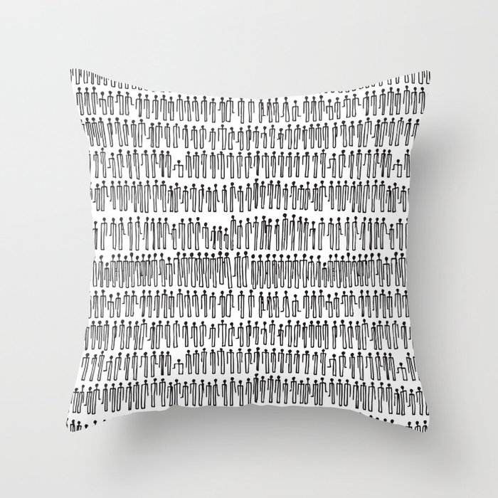 Paper Clip People Throw Pillow