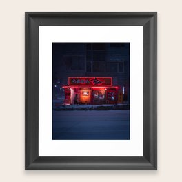 Ramen on a cold night Framed Art Print
