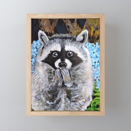 Mischief the Raccoon Framed Mini Art Print