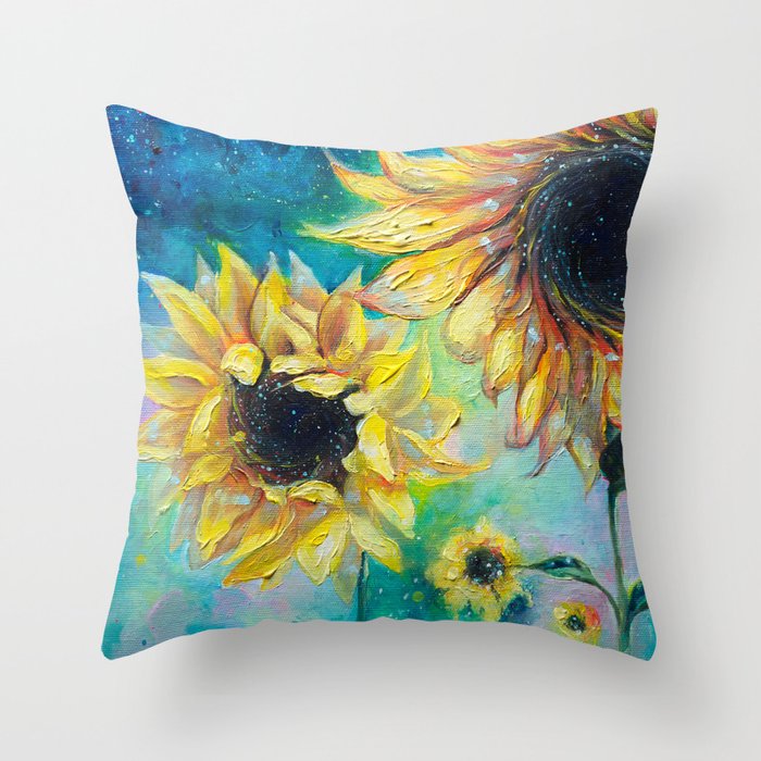 Supermassive Sunflowers Throw Pillow