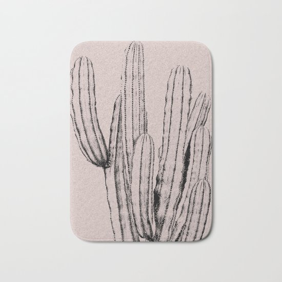Pink cactus print Bath Mat