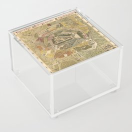 Map of Moscow Vintage Pictorial Map Acrylic Box