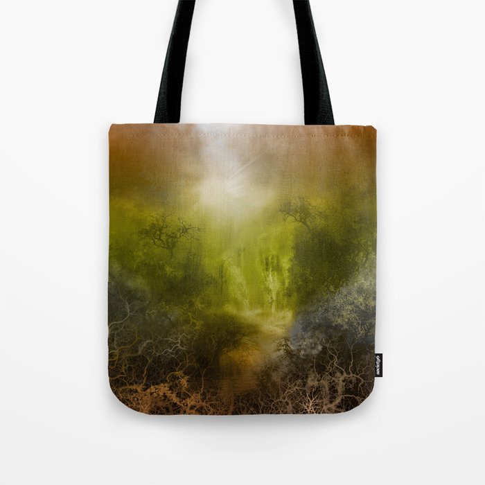 gold forest landscape Tote Bag
