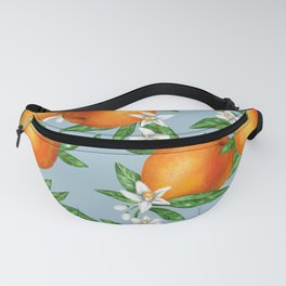 Watercolor seamless pattern oranges and flowers leaves Fanny Pack