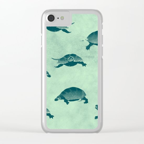 Down with the turtles Clear iPhone Case