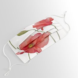 watercolor poppys flowers Face Mask
