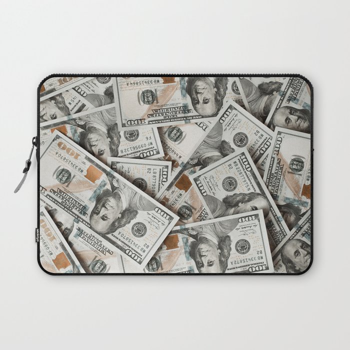 Money background of one hundred dollar bills Laptop Sleeve