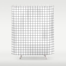 Black and White Grid Shower Curtain
