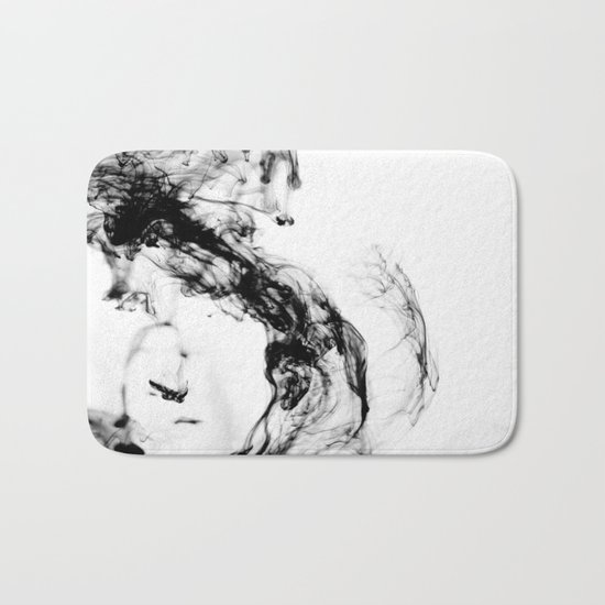 MONOCHROME MARBLE / INDIAN INK IN WATER Bath Mat