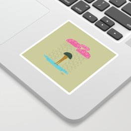 Pretty in Pink Rain Clouds Sticker