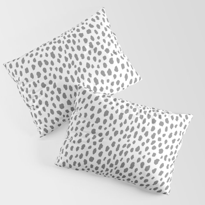 Gray Dalmatian Spots (gray/white) Pillow Sham