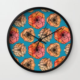 Orange jasmines Wall Clock
