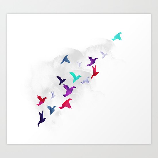 Paper birds Art Print