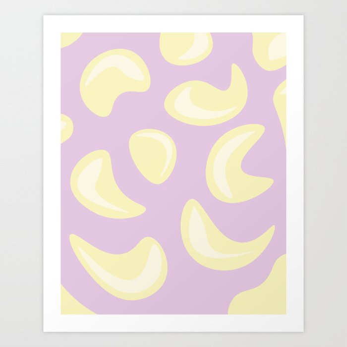 Abstract yellow and purple pattern Art Print