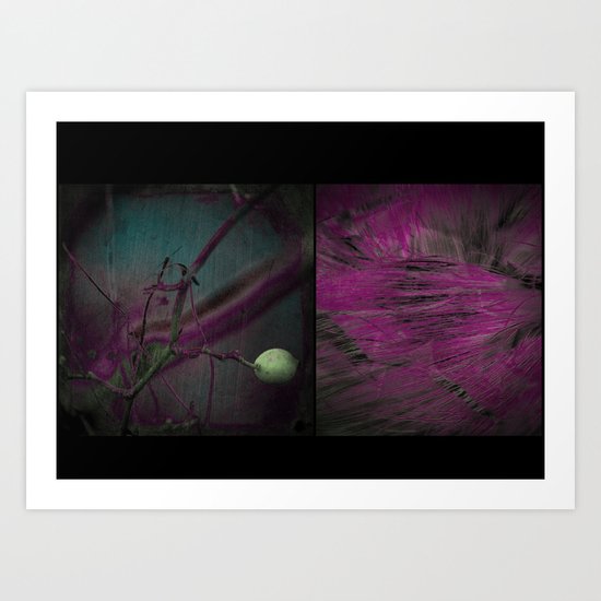 STRANGER - Surreal and abstract mixed media collage Art Print