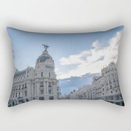 Spain Photography - Busy Traffic In Downtown Madrid Rectangular Pillow