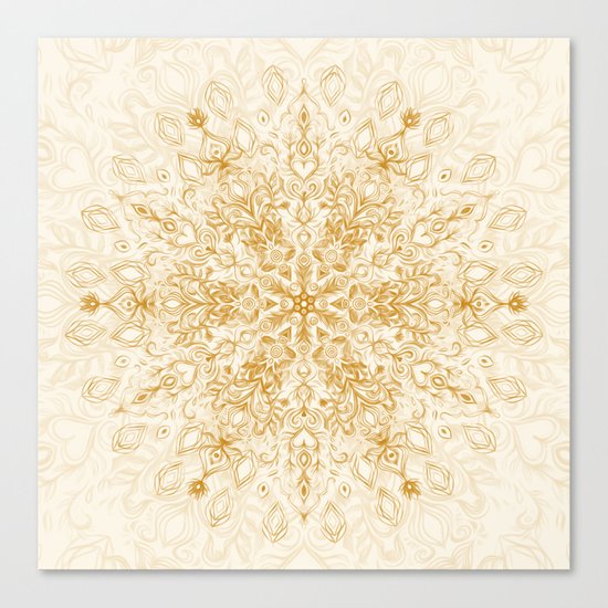 Sepia Snowflake Doodle Canvas Print