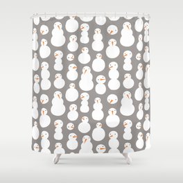 Snowmen on gray Shower Curtain