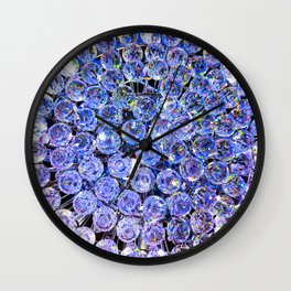 Very Peri Blue Purple Crystals Wall Clock