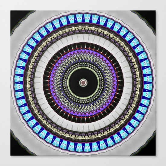 gray blue mandala Canvas Print