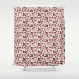 Cute Panda Bear Valentine's Day Pattern Shower Curtain