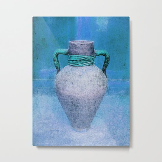 Mediterranean pitcher in blue Metal Print