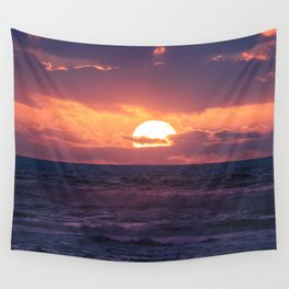 Summer Beach Sunset - Perfect Waves Wall Tapestry
