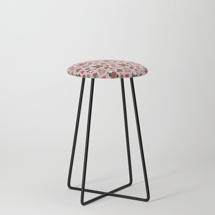 Cute Panda Bear St Valentine's Day  Pattern Counter Stool