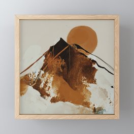 abstract mountains, rustic orange sunrise Framed Mini Art Print