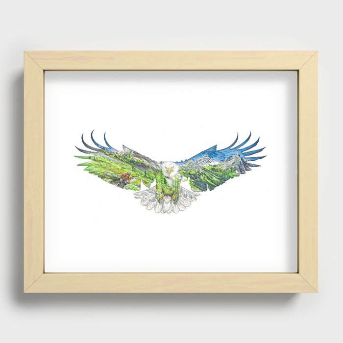 Freedom in the Mountains Recessed Framed Print