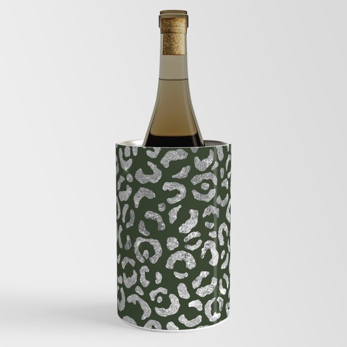 Green Glam Leopard Print 01 Wine Chiller