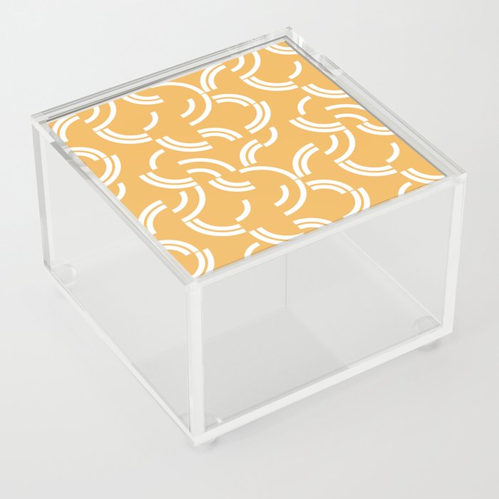 White curves on yellow background Acrylic Box