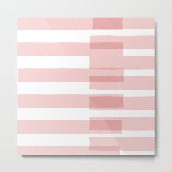 Big Stripes in Pink Metal Print