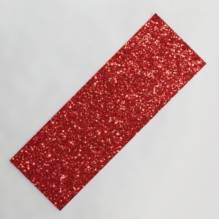 red glitter sparkle  Yoga Mat