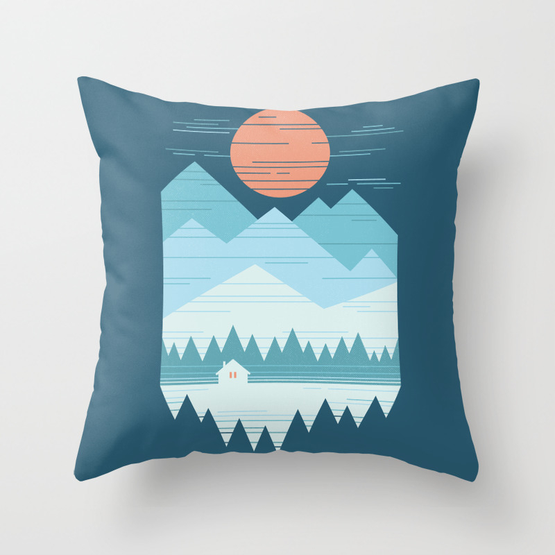 Cabin In The Snow Throw Pillow By Rickcrane Society6